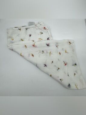 Little Unicorn Muslin Swaddle Blanket in Fishing Lures Print